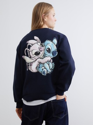 Lc Waikiki Yeni Sezon Lilo & Stitch Baskılı Kadın Kalın Sweatshirt