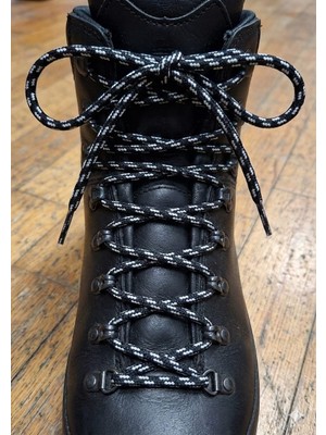 Mece Spor 170 cm Bot Çizme Bağcığı Siyah Beyaz Desenli Outdoor Dağcı Bağcı 1 Çift Taktik Bot Bağcık