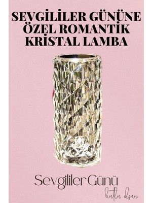 Marsilyan Sevgililer Gününe Özel Romantik Kristal Gece Lambası Sevgiliye Hediye