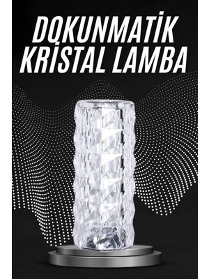 Marsilyan Kristal Lamba Masa Lambası Şarjlı Masa Lambası Dokunmatik Sensör Usb Şarjlı