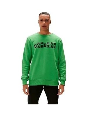SHC4200 Counter Crewneck Yeşil Baskılı Erkek Sweatshirt
