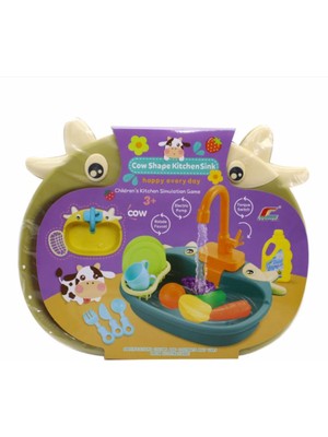 bebekokusu Inek Temalı Aksesuarlı Kahverengi Sulu Mutfak Lavabosu