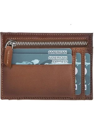 No 35 Moda Zip Deri Fermuarlı Kartlık Zpch RST2EF Taba