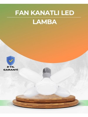 Marsilyan Tasarruflu Pervane Led Ampül 4 Kollu 60 Watt Geniş Alan Aydınlatma