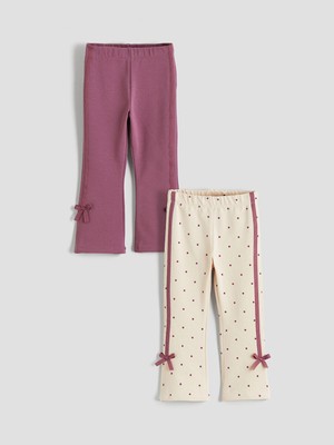 Lc Waikiki Yeni Sezon Fiyonk Detaylı Ispanyol Paça Kız Çocuk Tayt 2'li