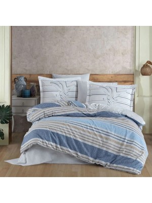 No 35 Moda Hobby Çift Kişilik Ranforce Nevresim Takımı Debora Mavi