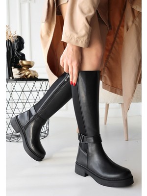 Diona Siyah Cilt Çizme - Lisinya