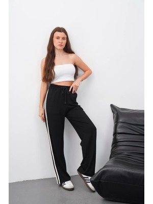 bebekokusu Yandan Çift Şeritli Pantolon Siyah