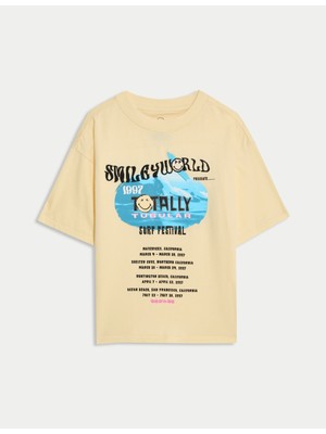Marks & Spencer Saf Pamuk Smiley T-Shirt (2–8 Yaş)