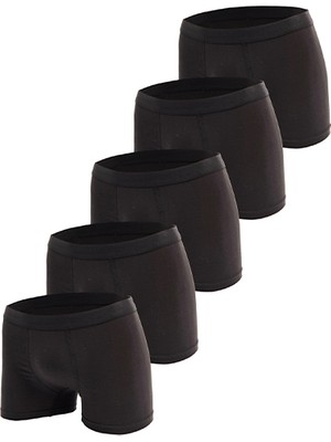 Mor 5'li Erkek Çocuk Boxer %90 Pamuk %10 Elastan Nefes Alabilir Kumaş ile Rahat Tasarım