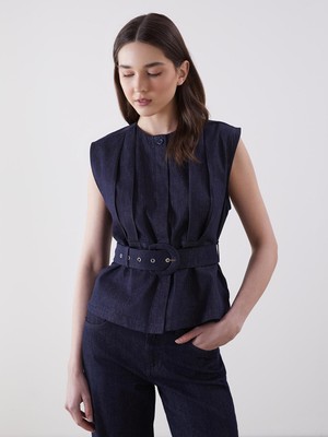 Lc Waikiki Yeni Sezon Bisiklet Yaka Kadın Jean Yelek