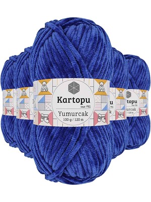 Kuzgun Ticaret 5 Adet Yumurcak Kadife El Örgü Ipi Gece Mavisi K524