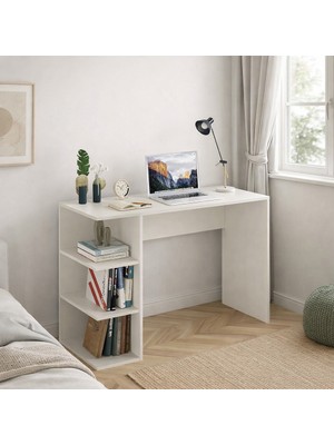 Kidy Woody Smart Çalışma Masa - Raflı Çlışma Masa - Ofis Masası - Ders Masası (100×50×74 Cm)