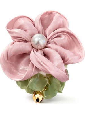 Linaco 3D Boyutlu Çiçek ve Inci Detaylı Saç Lastiği