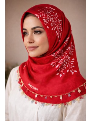 Gigi Giyim Çiçek Desenli Içi Dolu Iğne Oyalı Yazma Kırmızı