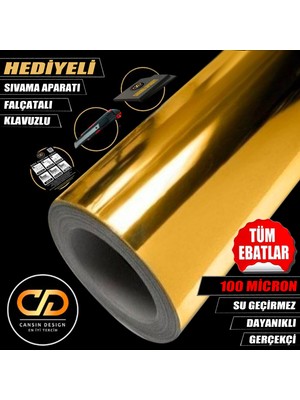 Jansın Home Gold Altın Varak Mutfak, Dolap, Tezgah, Beyaz Eşya ve Mobilya Kaplama Kendinden Yapışkanlı Folyo