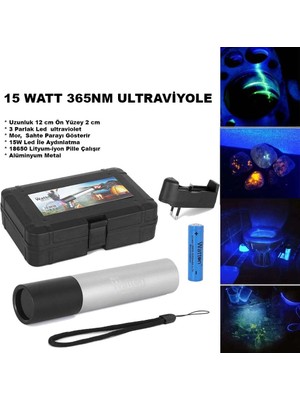 Kuzgun Ticaret 15 Watt 365NM Ultraviyole  Para Işığı  WT-305