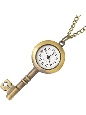 Hediye Shop Kişiye Özel Bronz Ton Anahtar Kolye Saat