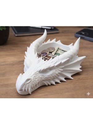 Atölye Matris Dragon Ejderha Ejder Kafası Biblo Anahtarlık Organizer 3D Baskı Pla Plastik 17 x 14 x 9
