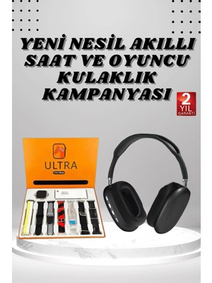 No 35 Moda Kulak Üstü Kulaklık Pro9 ve Yeni Nesil Akıllı Saat Android ve Ios Uyumlu Anc Özelliği