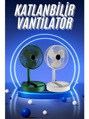 No 35 Moda 3 Kademe Hız Ayarlı Vantilatör Telefon Standlı Şarjlı Katlanabilir Soğutucu Pervane