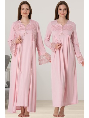 Effortt Pembe Sabahlıklı Hamile Lohusa Gecelik Takım