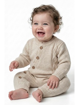 Trikomer Triko Çapraz Düğmeli Soft Bebek Tulum