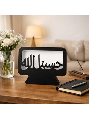 Printanomi Dekoratif Hasbunallah Yazılı Masaüstü LED Aydınlatma