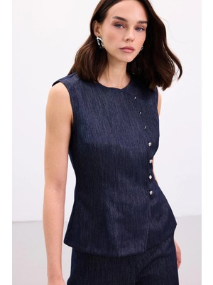 Sateen Livia Yelek - Lacivert