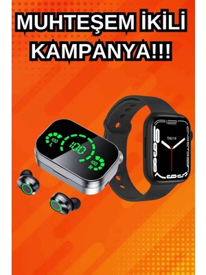 No 35 Moda Yeni Nesil Akıllı Saat ve Ucuz Kaliteli Bluetooth Kablosuz Kulaklık Amoled Ekran