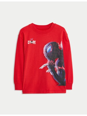 Marks & Spencer Saf Pamuklu Spider-Man Tişörtü (2–8 Yaş)