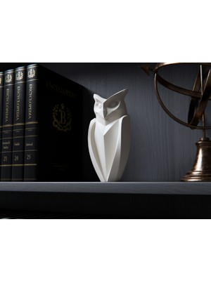 Atölye Matris Baykuş Heykel Biblo Dekoratif Obje 13 cm Yükseklik 3D Baskı Pla Plastik