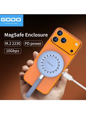 Godo 2230 M.2 Nvme SSD Muhafaza Kutusu+ Pd60W Magsafeli 10GBPS Süper Hızlı Magsafe Yapışkanlı Manyetik Telefon Tablet Macbook ipad Laptop Type-C Girişli Tüm Cihazlara Uyumlu Son Nesil Teknoloji