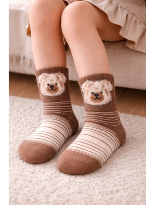 Gigi Giyim Bear Baskılı Unisex Çocuk Kolej Çorap