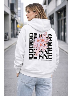Camblys Be Kınd Sırt Baskılı Oversize Kapüşonlu Sweatshirt