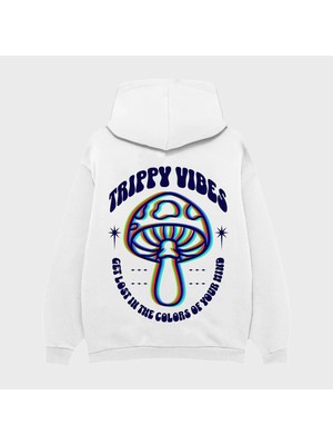 Camblys Mantar Baskılı Oversize Kapüşonlu Sweatshirt
