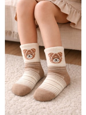 Gigi Giyim Bear Baskılı Unisex Çocuk Kolej Çorap