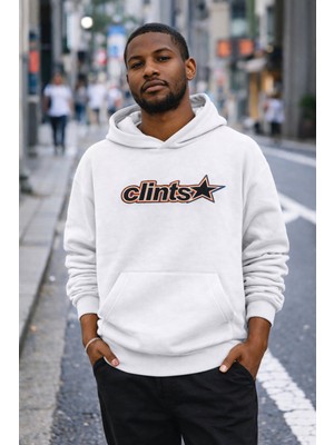 Camblys Clints Ön Yazı Baskılı Oversize Kapüşonlu Sweatshirt