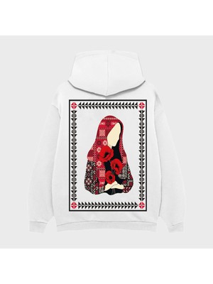 Camblys Model Kadın Motif Baskılı Oversize Kapüşonlu Sweatshirt