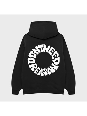 Camblys Yuvarlak Yazı Baskılı Oversize Kapüşonlu Sweatshirt