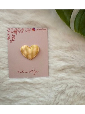 Parla'nın Atölyesi 0-3 Yaş Az Saçlı ve Saçsız Bebek Tokası Sarı Kalp