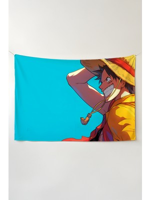 Charmbi One Piece Duvar Örtüsü – Çok Renkli Anime Temalı Kumaş Oda Dekoru Tapestry