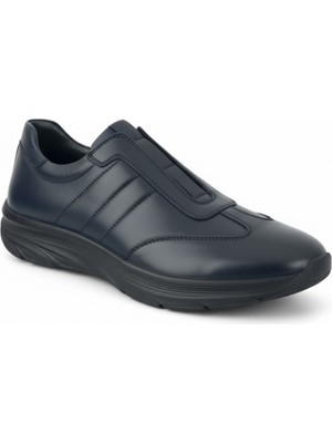 Zueofficial Hakiki Deri Lacivert Casual Erkek Ayakkabı