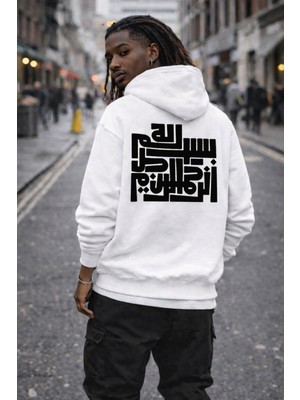 Camblys Unisex Graffiti Sırt Baskılı Oversize Kapüşonlu Sweatshirt