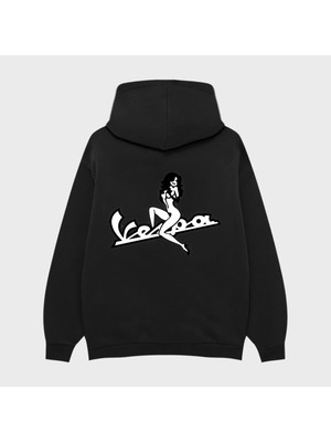 Camblys Motor Sırt Baskılı Oversize Kapüşonlu Sweatshirt