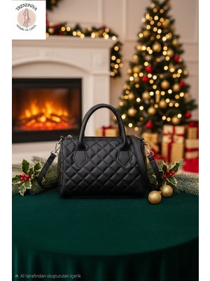 Trendniva Kapitone Desenli El ve Omuz Çantası