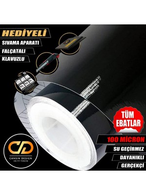 Jansın Home Siyah Parlak Mutfak, Dolap, Tezgah, Beyaz Eşya ve Mobilya Kaplama Kendinden Yapışkanlı Folyo