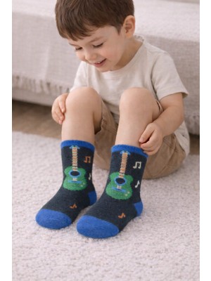 Gigi Giyim Gitar Baskılı Havlu Erkek Çocuk Soket Çorap