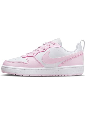 Kitty Shark Slide Nike Court Borough Low Recraft (Gs) DV5456-105 Beyaz-Pembe Kadın Spor Ayakkabı