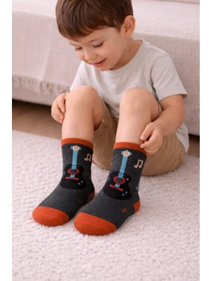 Gigi Giyim Gitar Baskılı Havlu Erkek Çocuk Soket Çorap